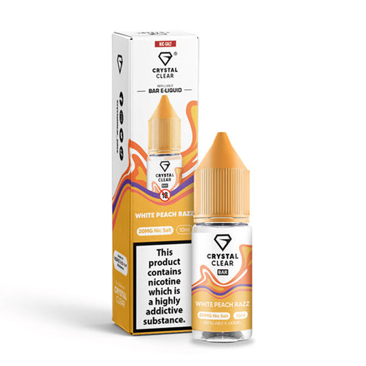 Crystal Clear White Peach Razz 10ml Nic Salt