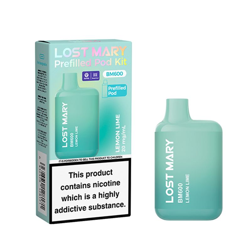 Lost Mary prefilled pod kit lemon lime  zoom distro in UK