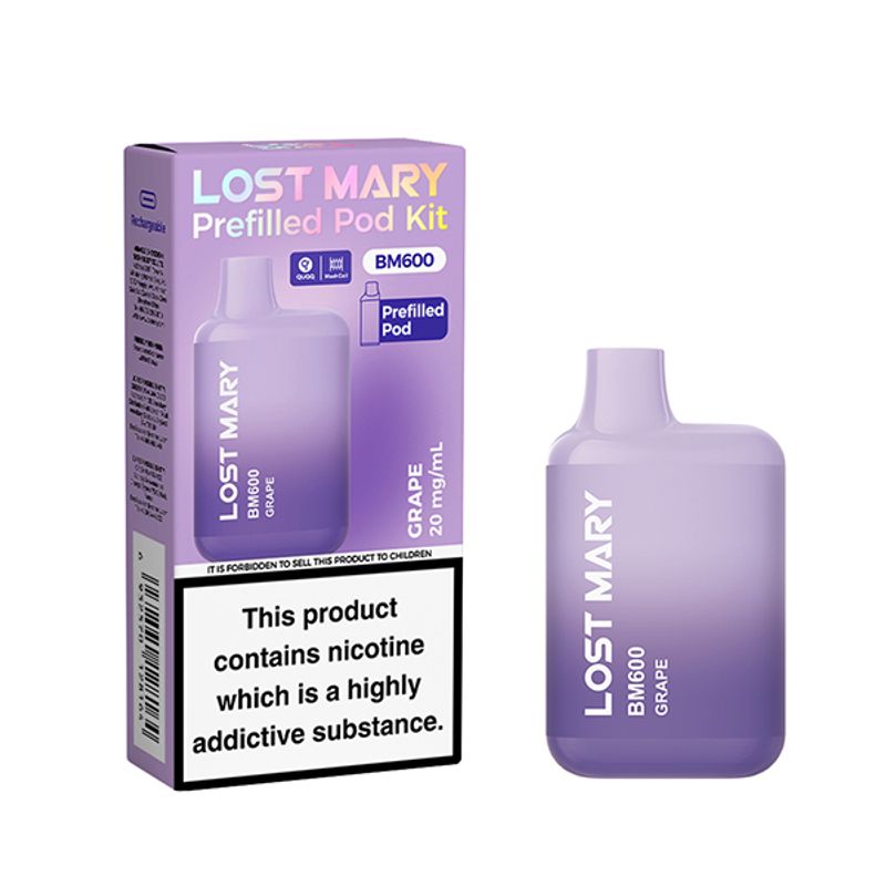 Lost Mary prefilled pod kit grape  zoom distro in UK