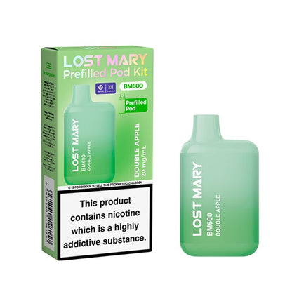 Lost Mary prefilled pod kit with packaging Double apple  zoom distro in UK