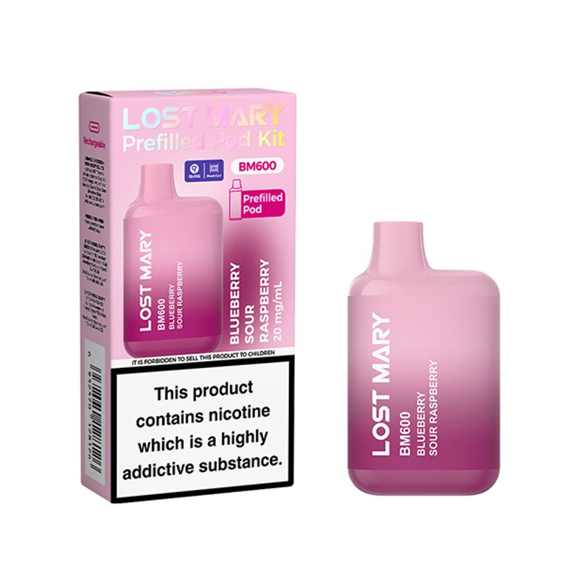 Lost Mary vape device and packaging blueberry zoom distro in UK