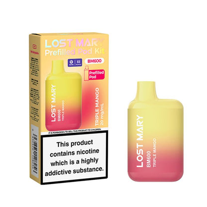 Lost Mary vape pod packaging  triple mango  zoom distro in UK