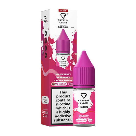 Crystal Clear Strawberry Raspberry Cherry Fusion 10ml Nic Salt